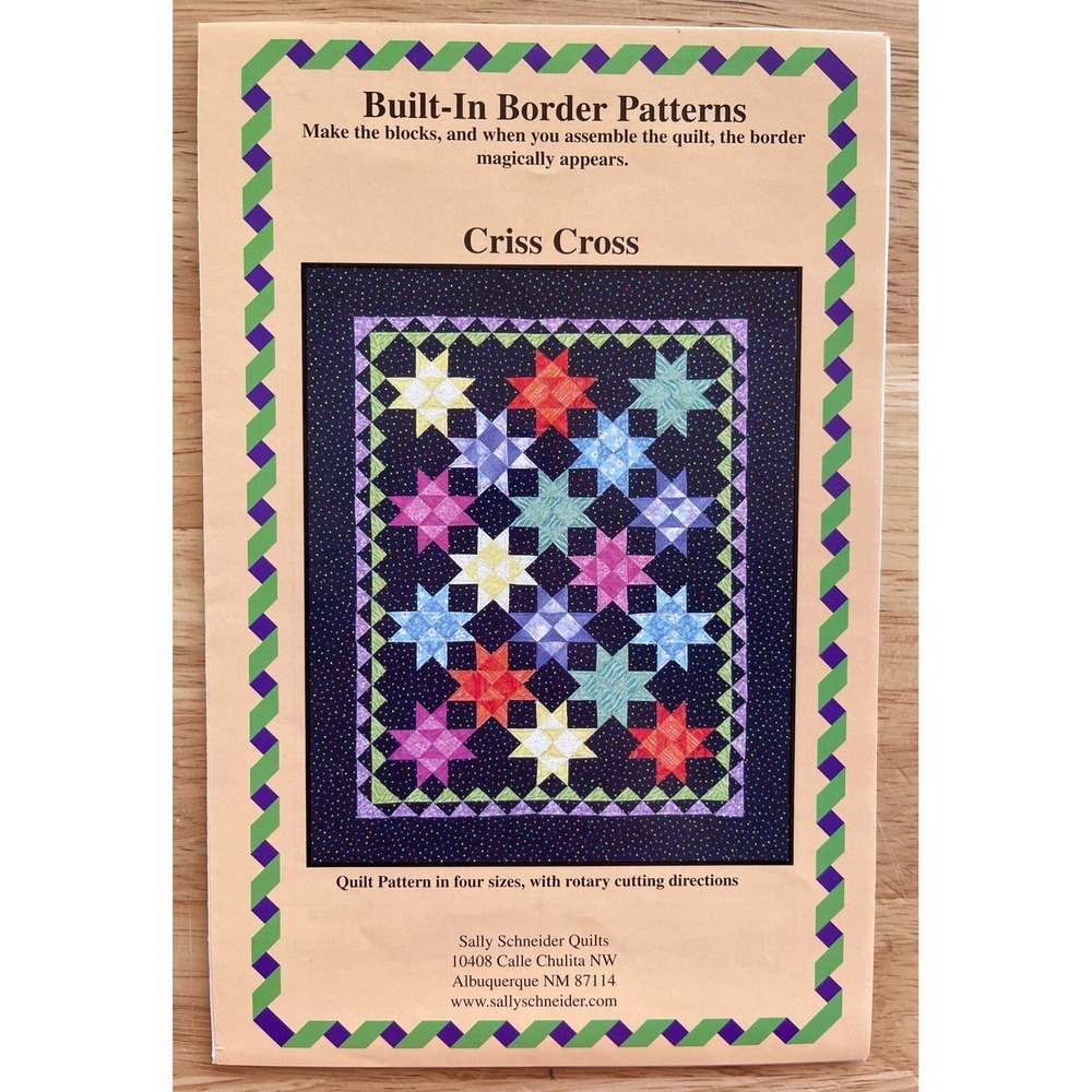 Sally Schneider Quilts CRISS CROSS Quilt Pattern Built In Border